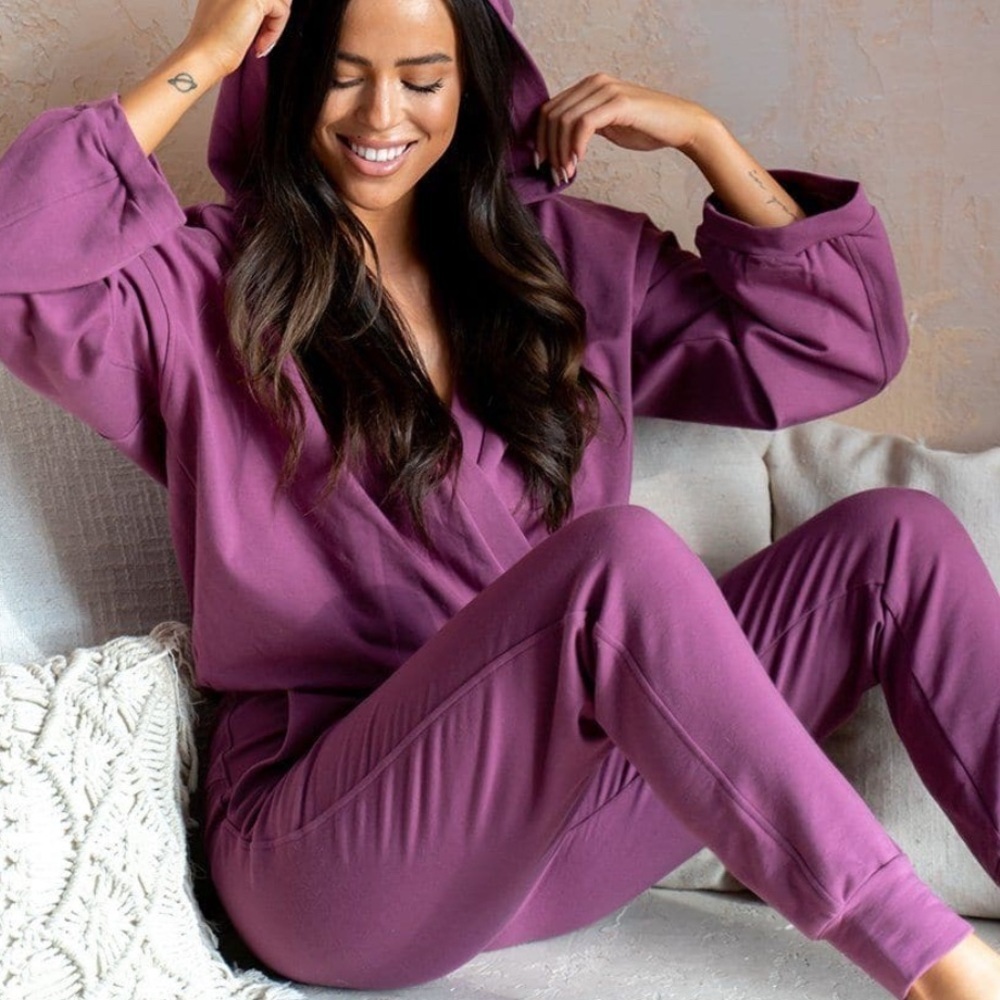 Nama Enlighten Onesie Size XS Purple Cotton Hooded Loungewear Jumpsuit - Picture 3 of 11